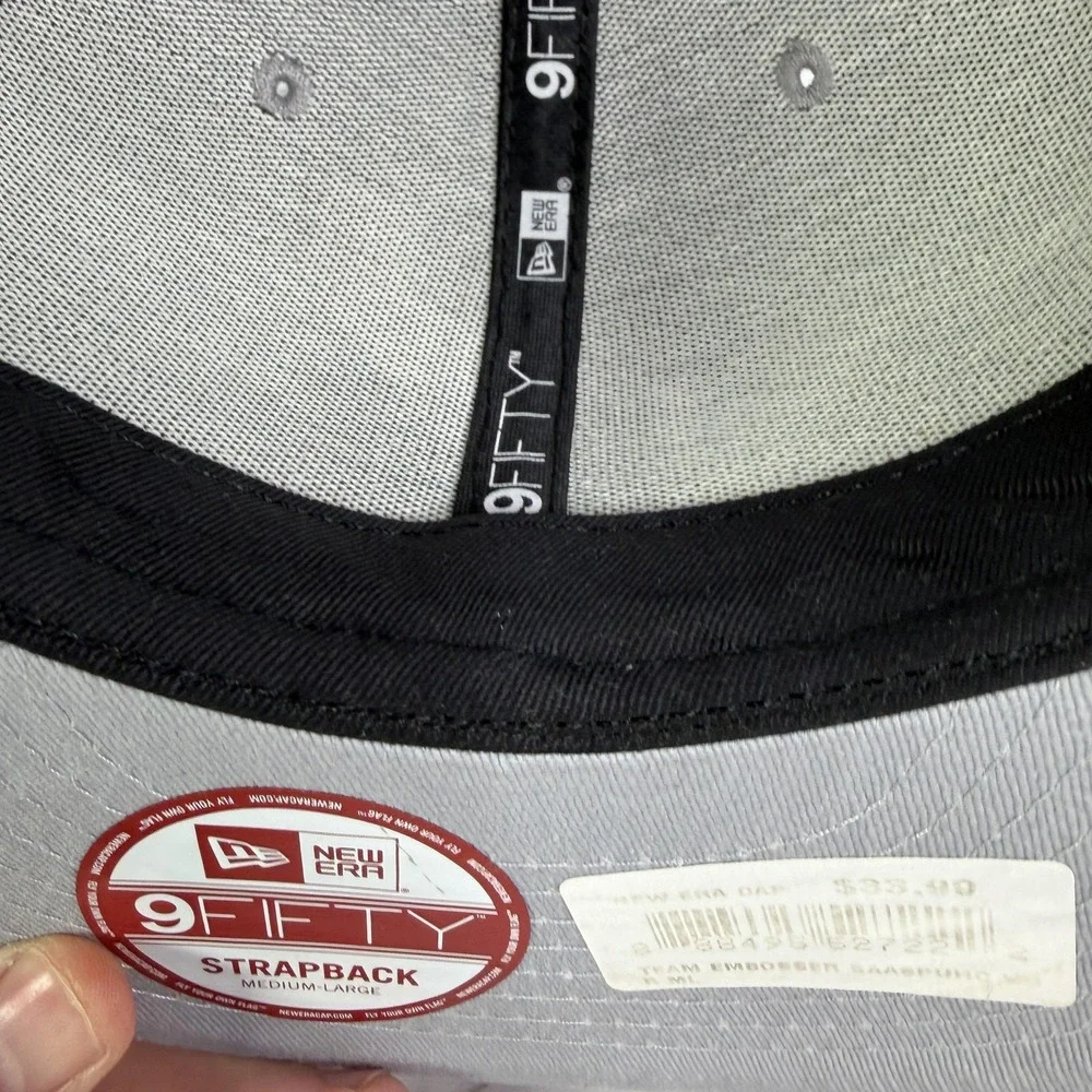 San Antonio Spurs Hat Cap Snap Back Mens Large Gray Brown NBA Wool Blend New Era